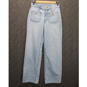 J. Crew Sailor Slim Wide Leg Jean Clear Blue Skies Wash Womens 23